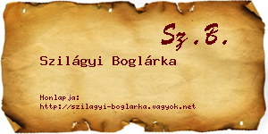 Szilágyi Boglárka névjegykártya