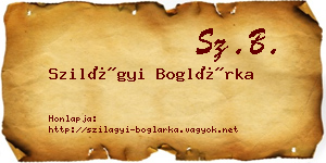 Szilágyi Boglárka névjegykártya